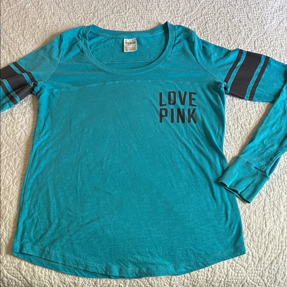 PINK Victoria's Secret Turquoise Long Sleeve Tee